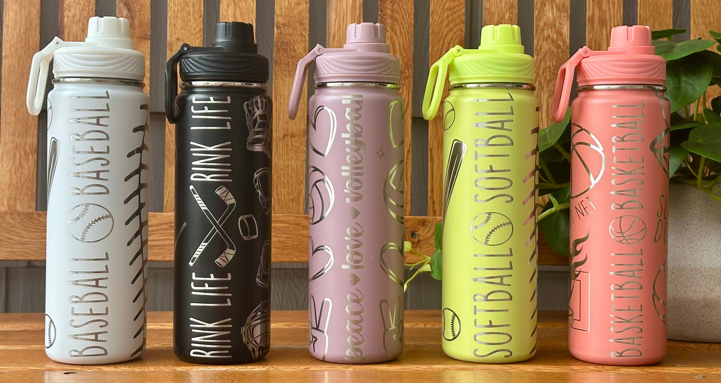 Engraved Back to Life Sports Waterbottles 24oz: Sports