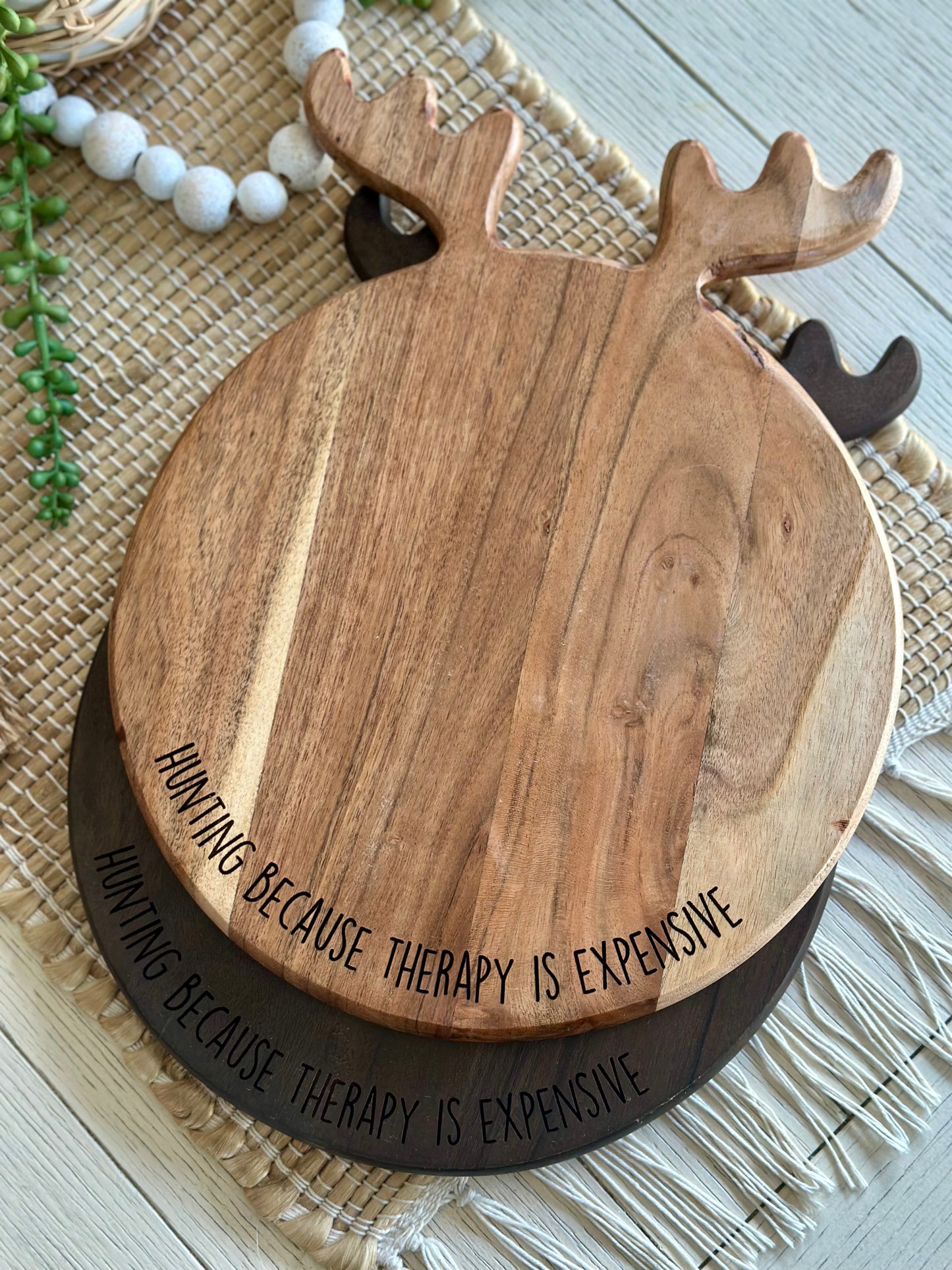 Larger Engraved Charcuterie: Hunting Humor