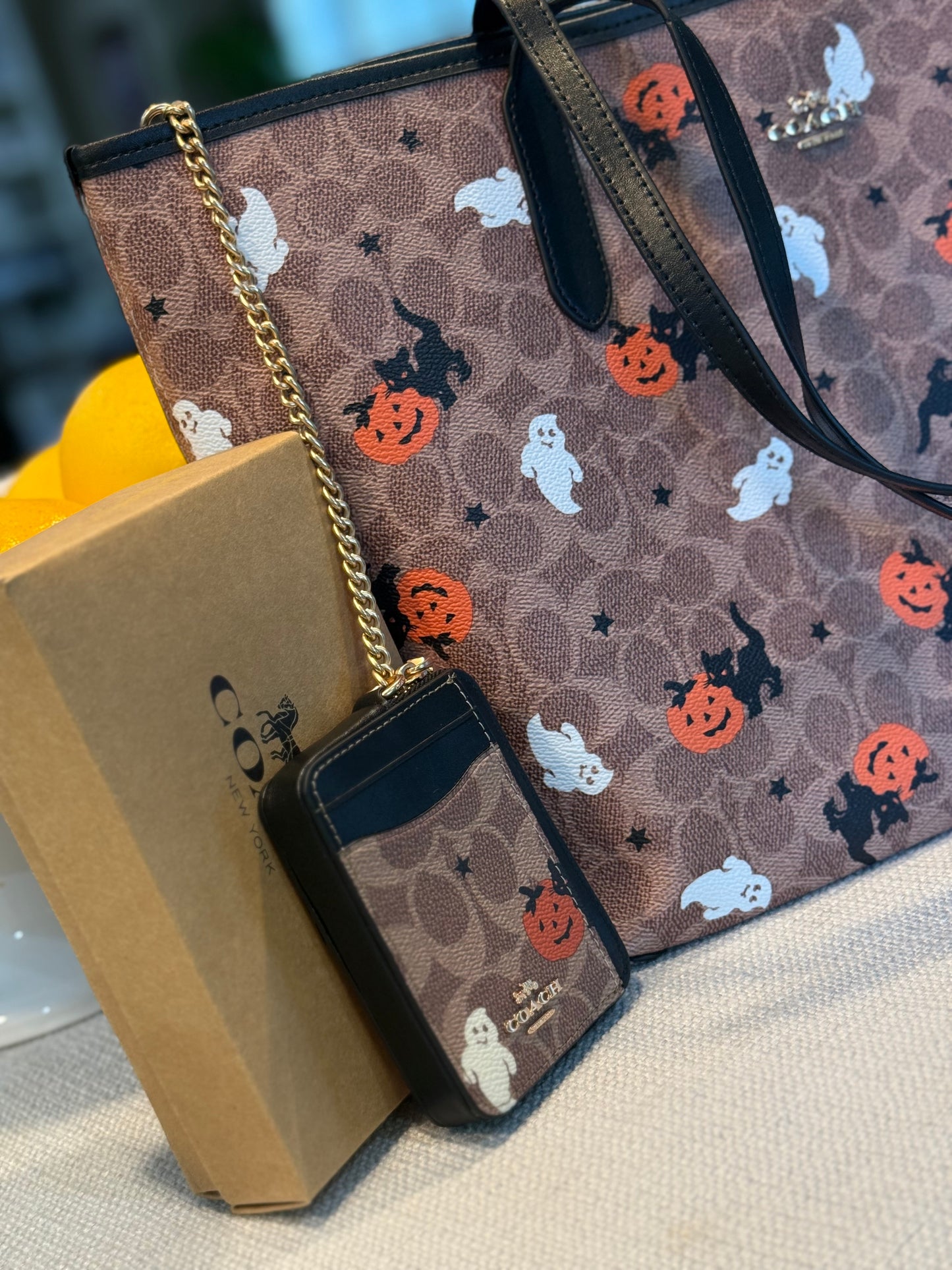 Halloween Co Ach Tote with Mini Wallet