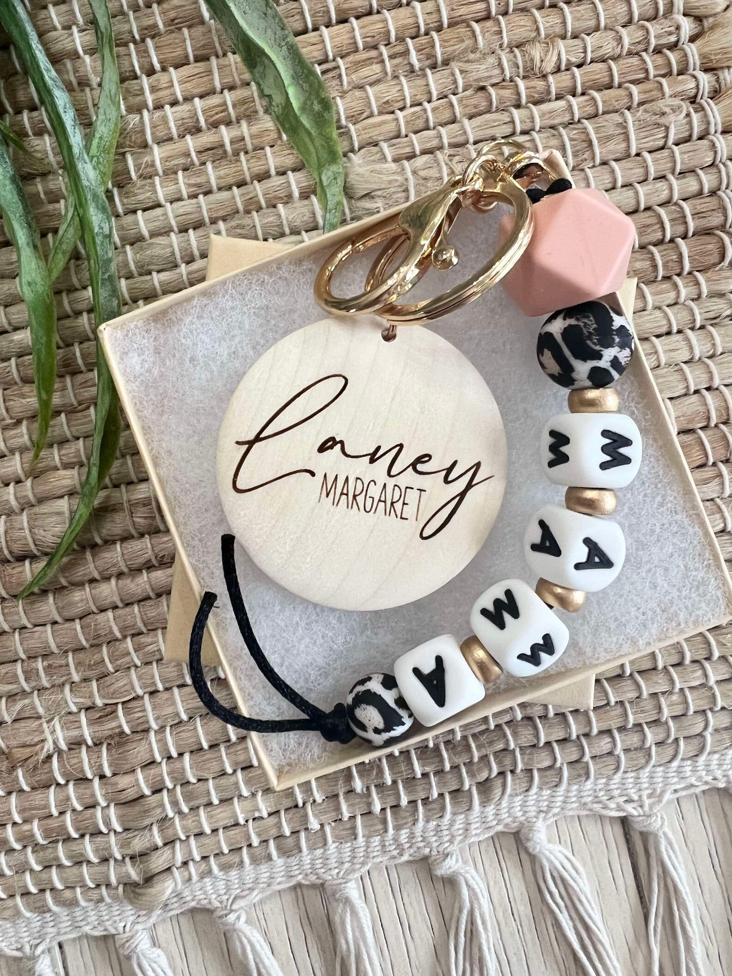 Mama Engraved Wristlet or Keychain
