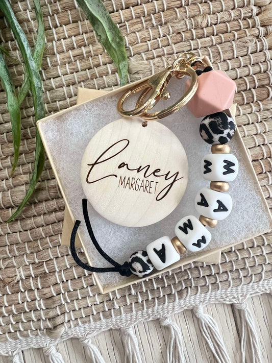 Mama Engraved Wristlet or Keychain