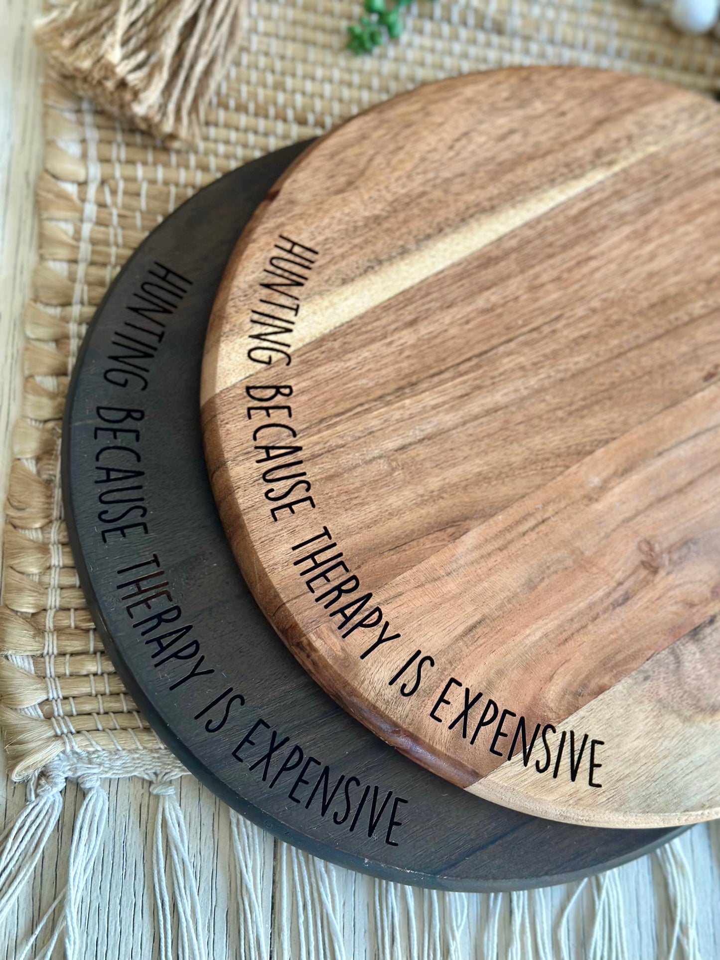 Larger Engraved Charcuterie: Hunting Humor