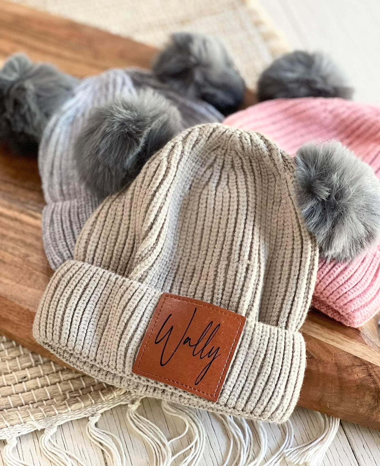 Dual Pom Infant/Toddler Customized Beanie