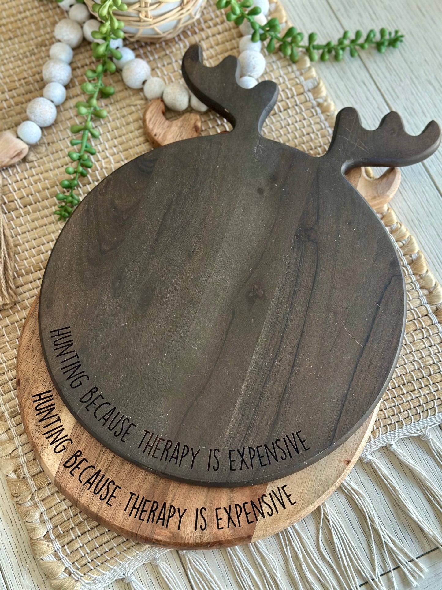 Larger Engraved Charcuterie: Hunting Humor