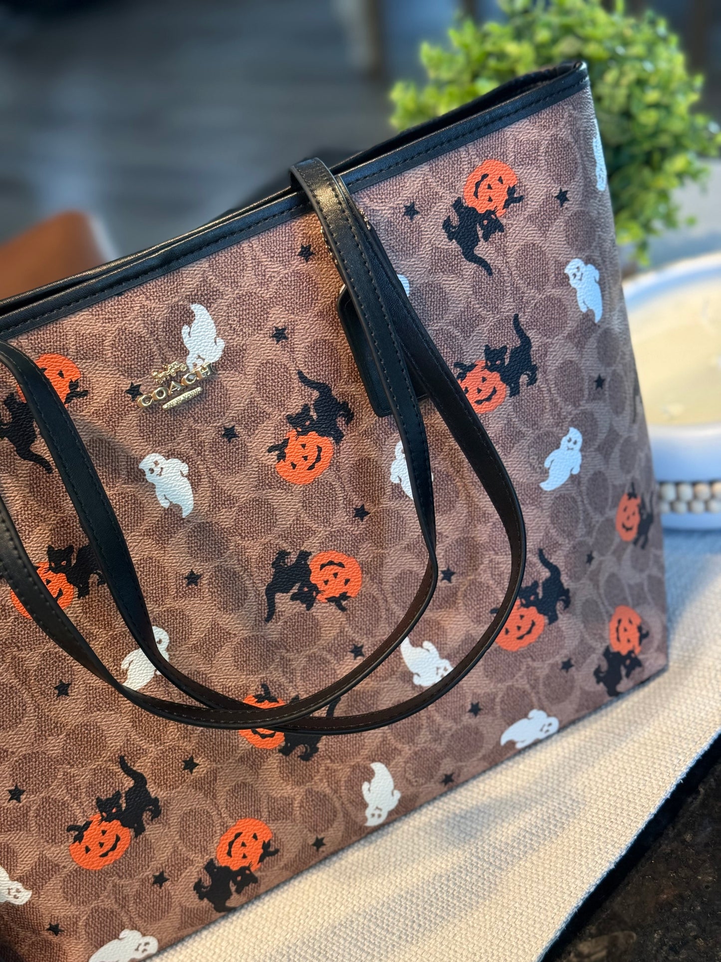 Halloween Co Ach Tote with Mini Wallet