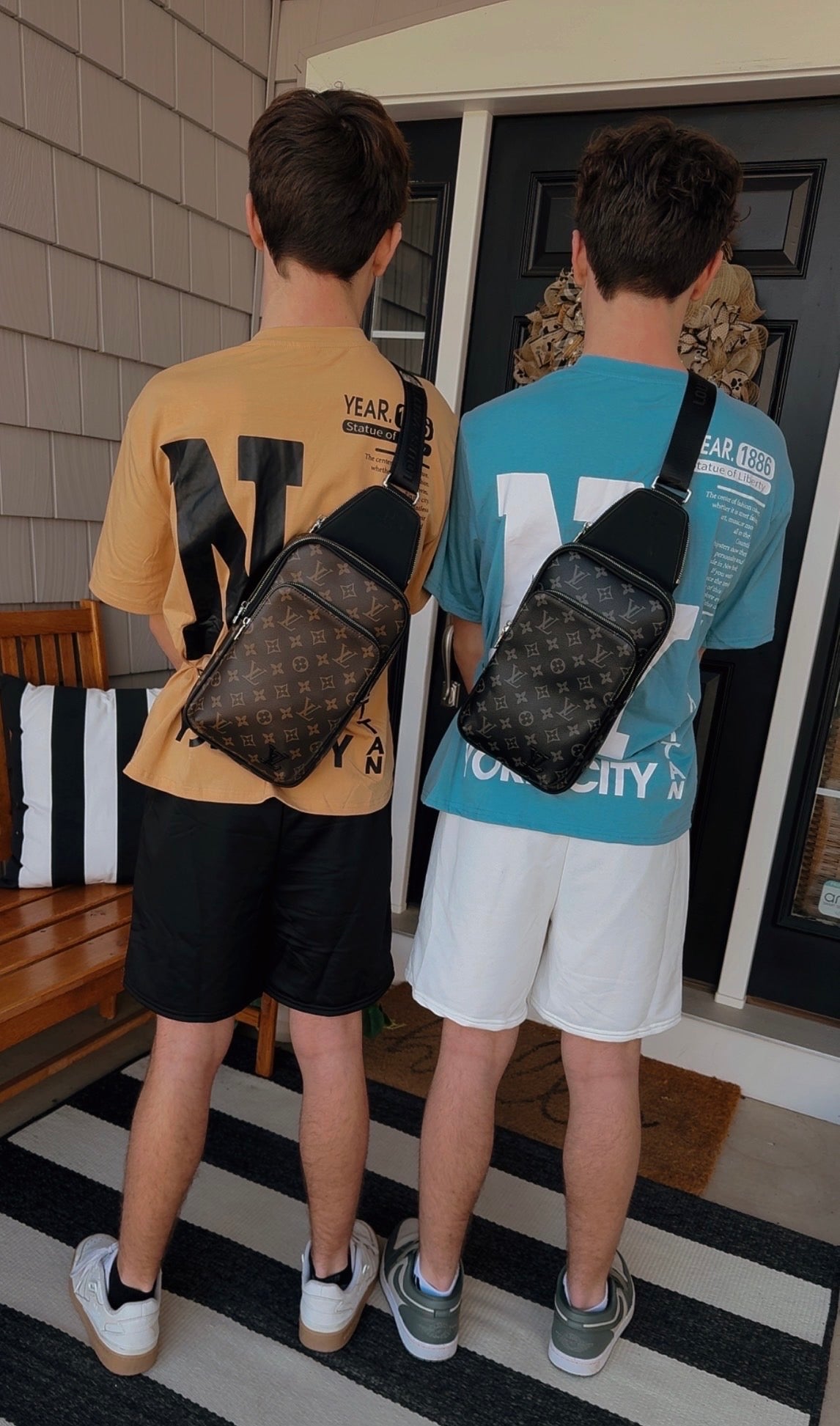 Cross Body Unisex Sling Bag w Matching Wallet